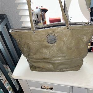 Coach Sage Green Leather Tote